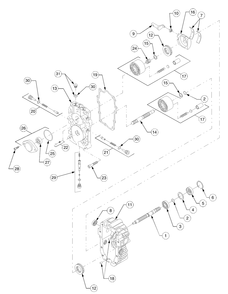 Hydrostatic Pump Diagram and Parts List for GT2544 K015-Before-13A2D7L710 Cub Cadet Lawn Tractor